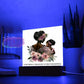 Mother And Daughter Acrylic Square Plaque | A Mothers Treasure Is Her With Led Base Home Decor