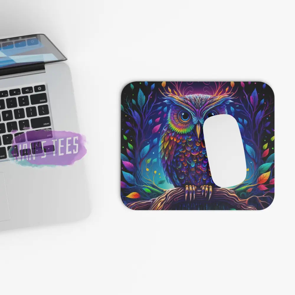 Owl Novelty Mouse Pad | Non-Slip Rubber Base Computers Laptop Office Home Decor