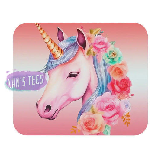 Pink Unicorn Novelty Mouse Pad | Non-Slip Rubber Base Computers Laptop Office 9 × 8 / Rectangle Home