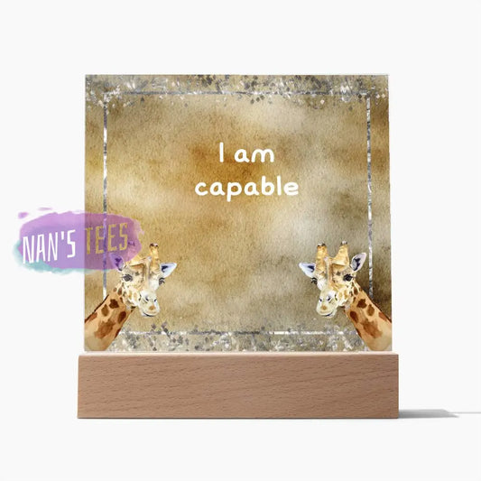 Positive Affirmations And Mindfulness | I Am Capable Acrylic Plaque Jewelry