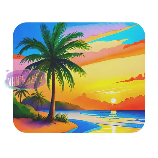 Retro Sunset Novelty Mouse Pad | Non-Slip Rubber Base Computers Laptop Office 9 × 8 / Rectangle Home