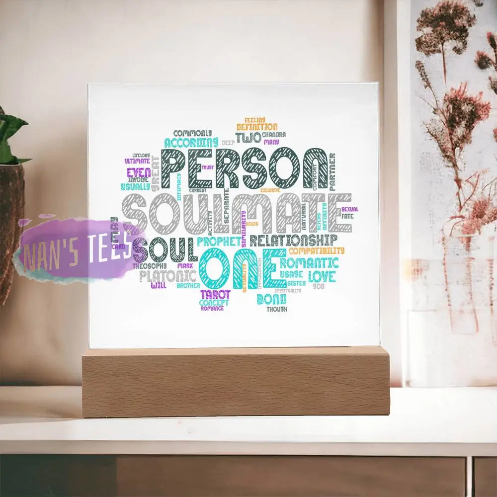 Soulmate Acrylic Square Plaque Home Decor