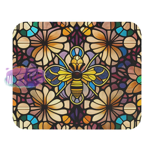 Stained Glass Flower Novelty Mouse Pad | Non-Slip Rubber Base Computers Laptop Office 9 × 8 /