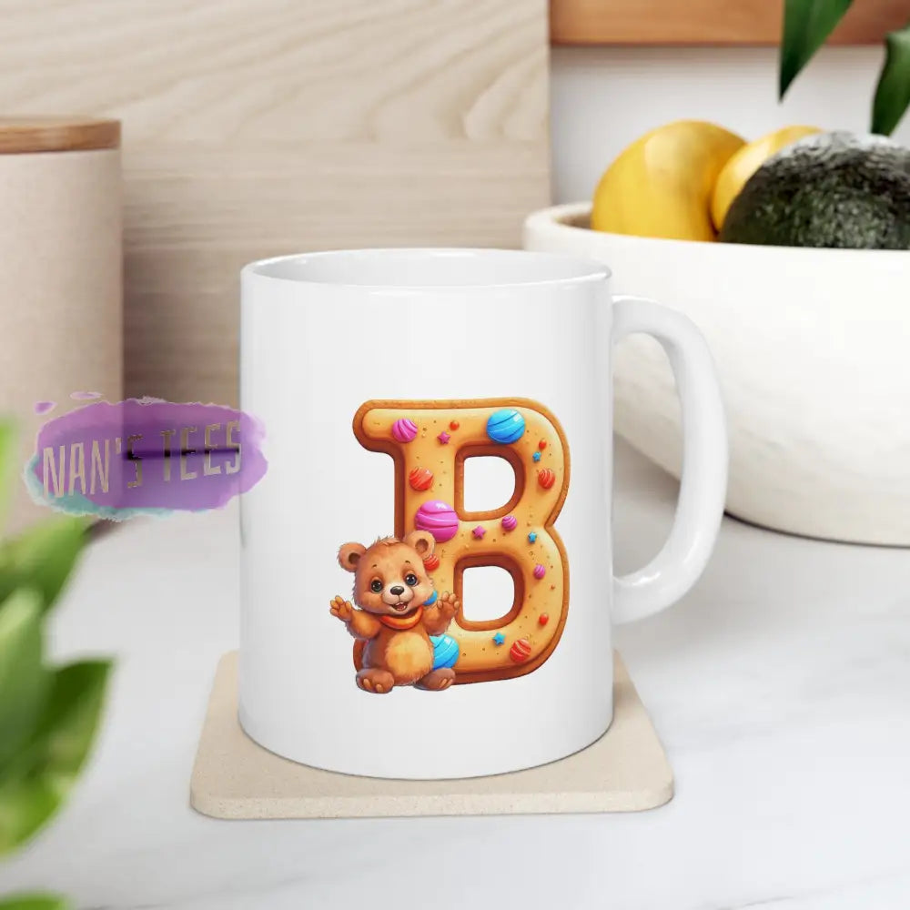 Super Cute Animal Alphabet Letter B | Ceramic Mug 11Oz