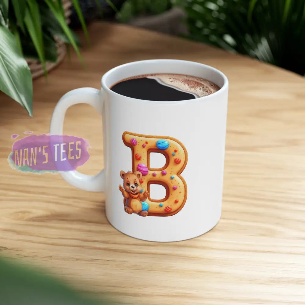 Super Cute Animal Alphabet Letter B | Ceramic Mug 11Oz