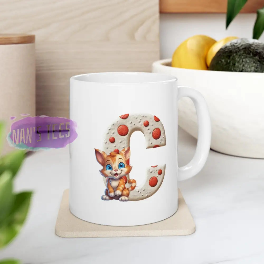 Super Cute Animal Alphabet Letter C | Ceramic Mug 11Oz