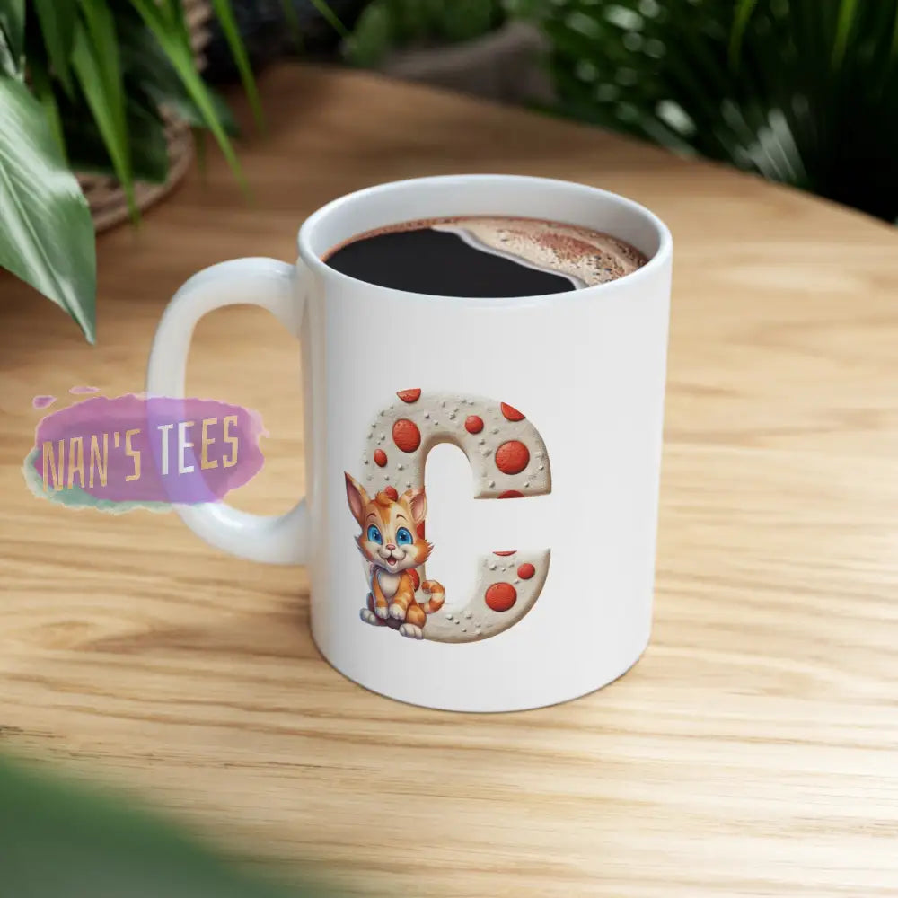 Super Cute Animal Alphabet Letter C | Ceramic Mug 11Oz