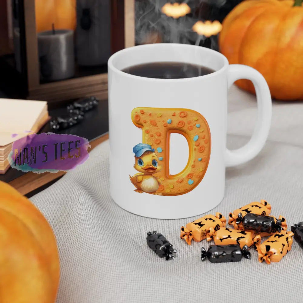 Super Cute Animal Alphabet Letter D | Ceramic Mug 11Oz