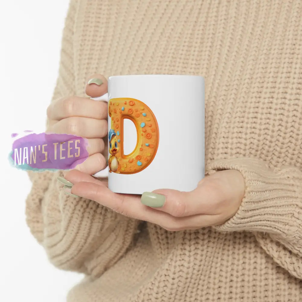 Super Cute Animal Alphabet Letter D | Ceramic Mug 11Oz