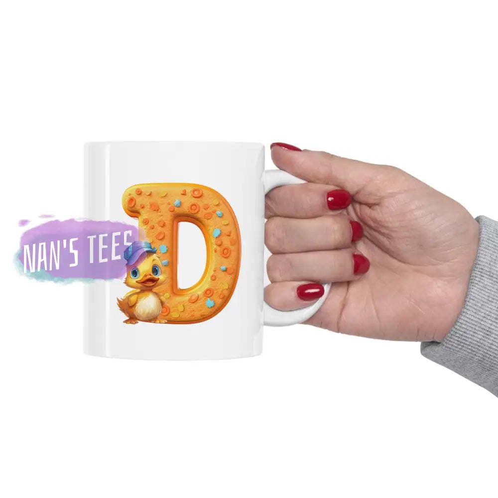 Super Cute Animal Alphabet Letter D | Ceramic Mug 11Oz