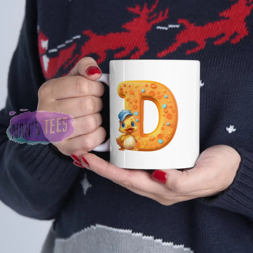 Super Cute Animal Alphabet Letter D | Ceramic Mug 11Oz