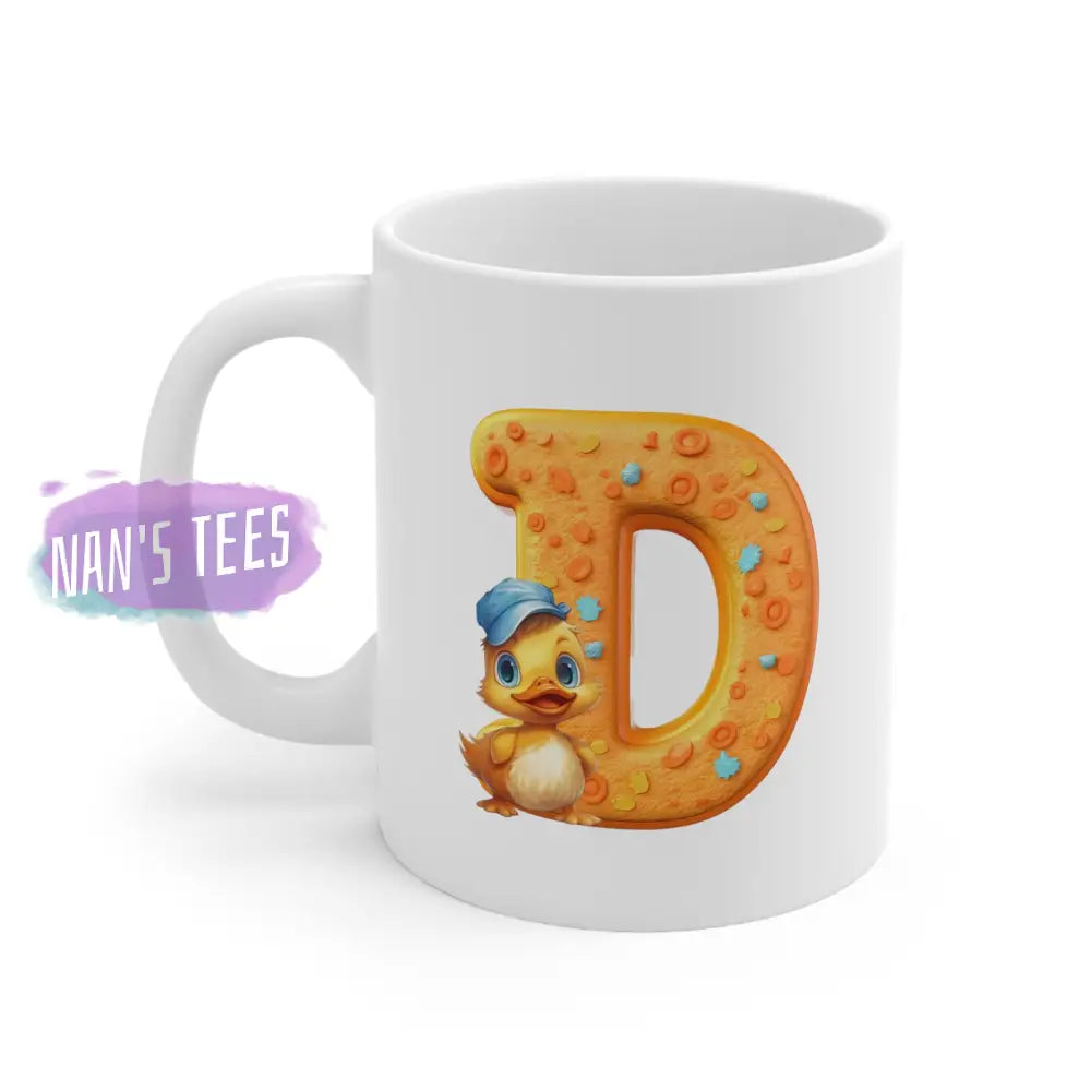 Super Cute Animal Alphabet Letter D | Ceramic Mug 11Oz