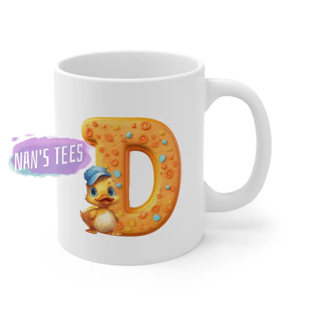 Super Cute Animal Alphabet Letter D | Ceramic Mug 11Oz