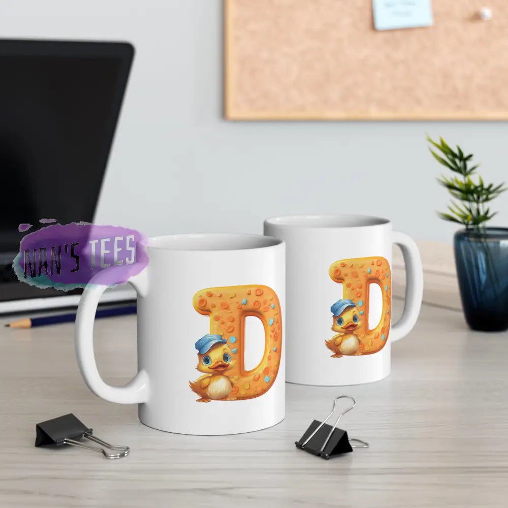 Super Cute Animal Alphabet Letter D | Ceramic Mug 11Oz