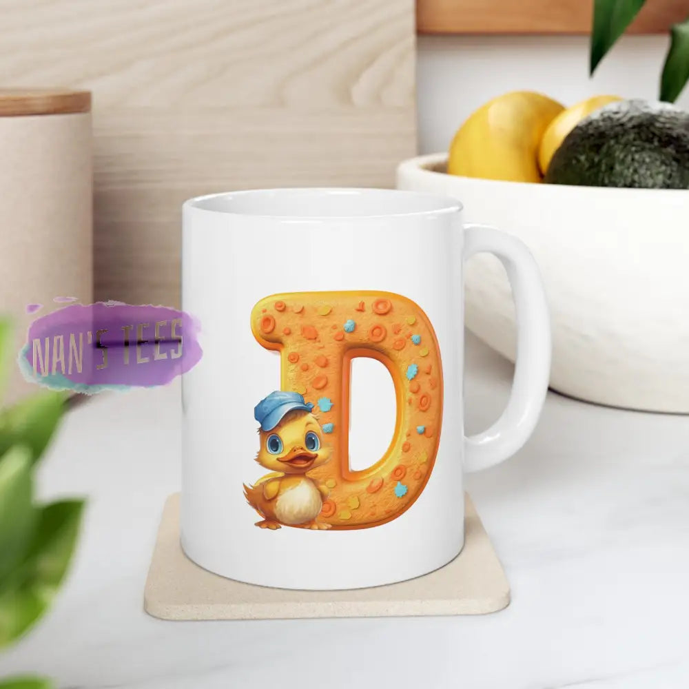 Super Cute Animal Alphabet Letter D | Ceramic Mug 11Oz