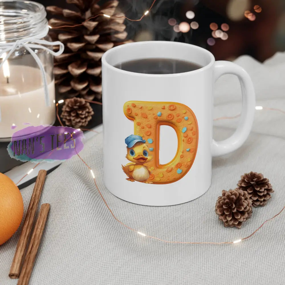 Super Cute Animal Alphabet Letter D | Ceramic Mug 11Oz