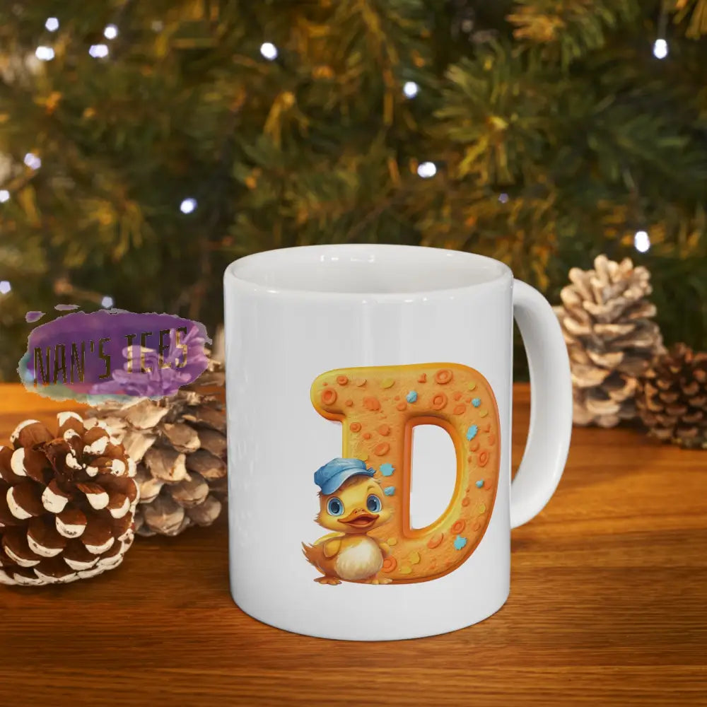 Super Cute Animal Alphabet Letter D | Ceramic Mug 11Oz