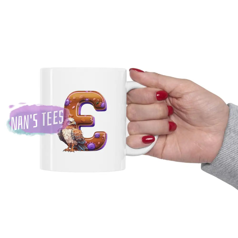 Super Cute Animal Alphabet Letter E | Ceramic Mug 11Oz