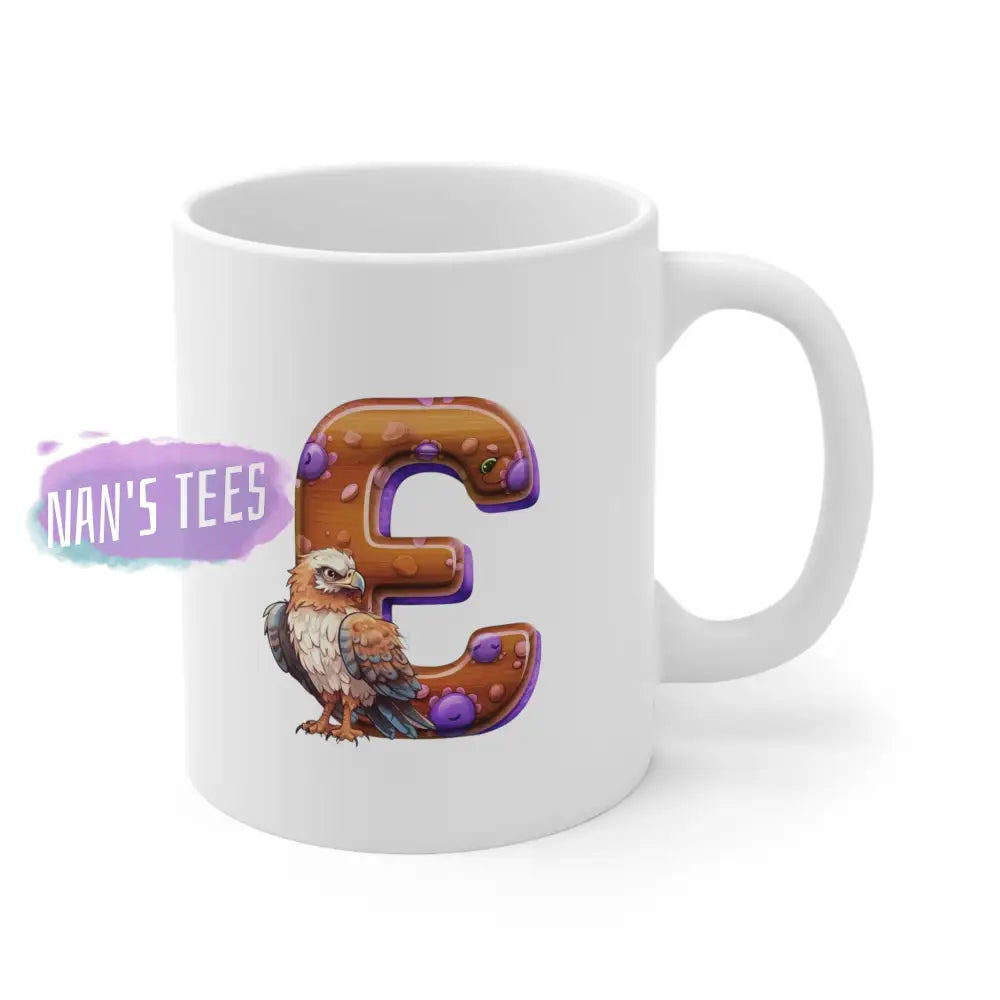 Super Cute Animal Alphabet Letter E | Ceramic Mug 11Oz