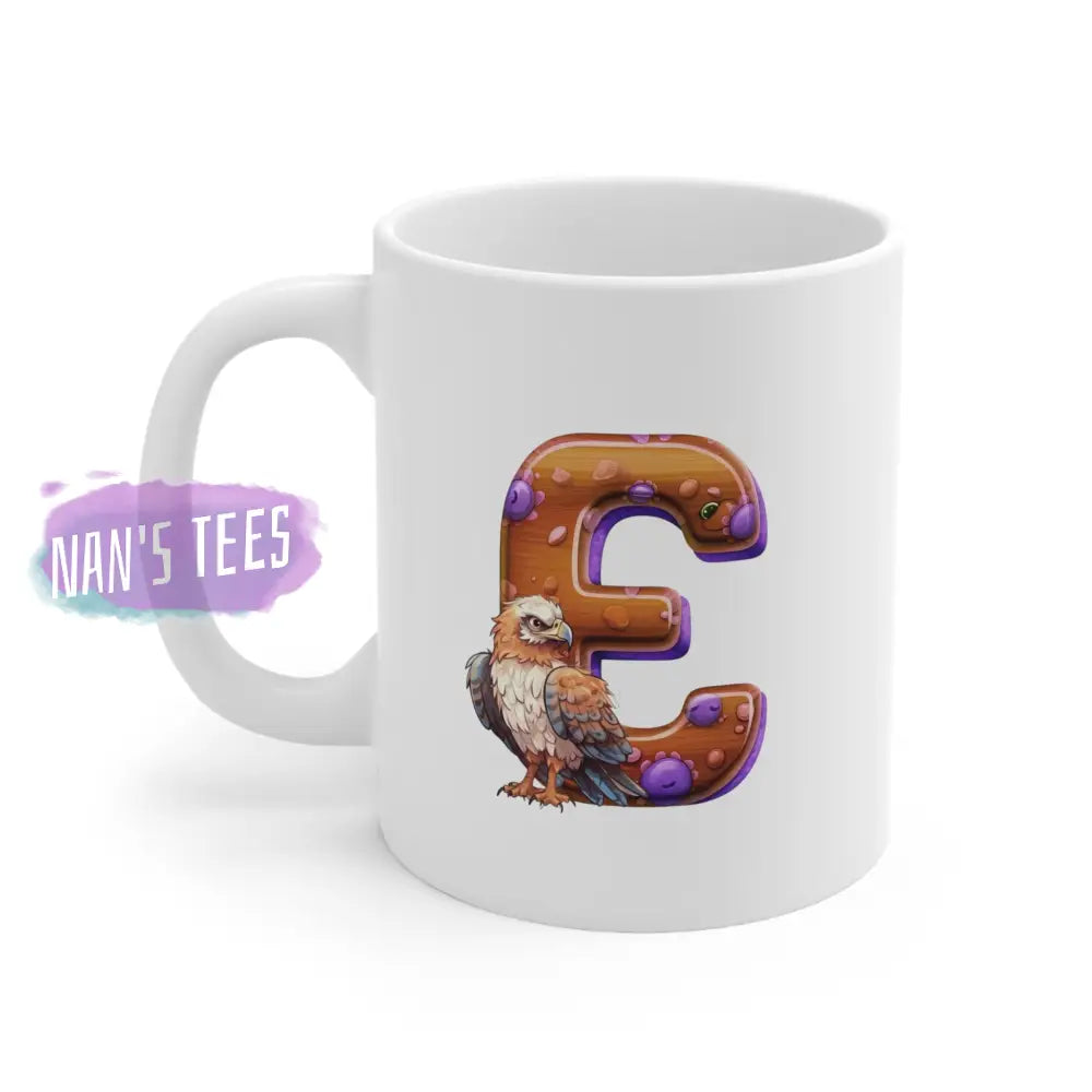 Super Cute Animal Alphabet Letter E | Ceramic Mug 11Oz