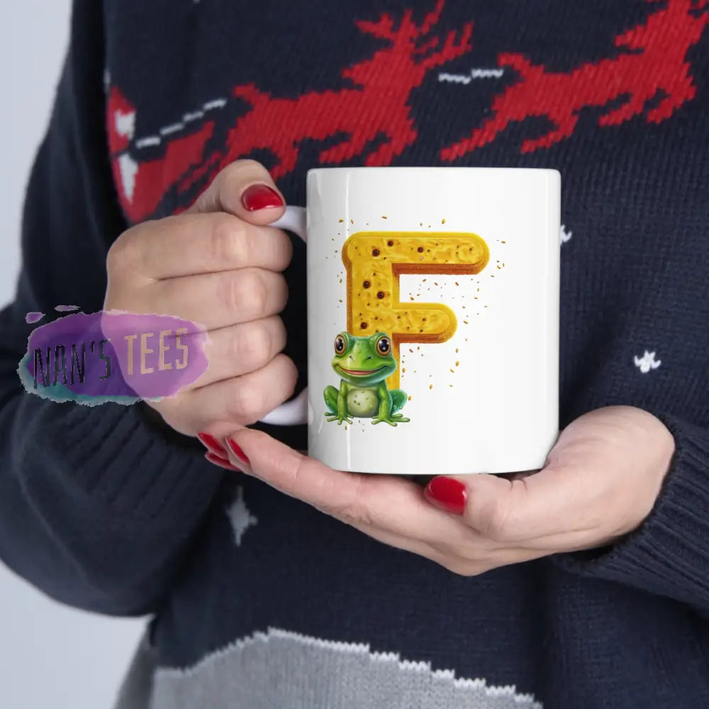 Super Cute Animal Alphabet Letter F | Ceramic Mug 11Oz