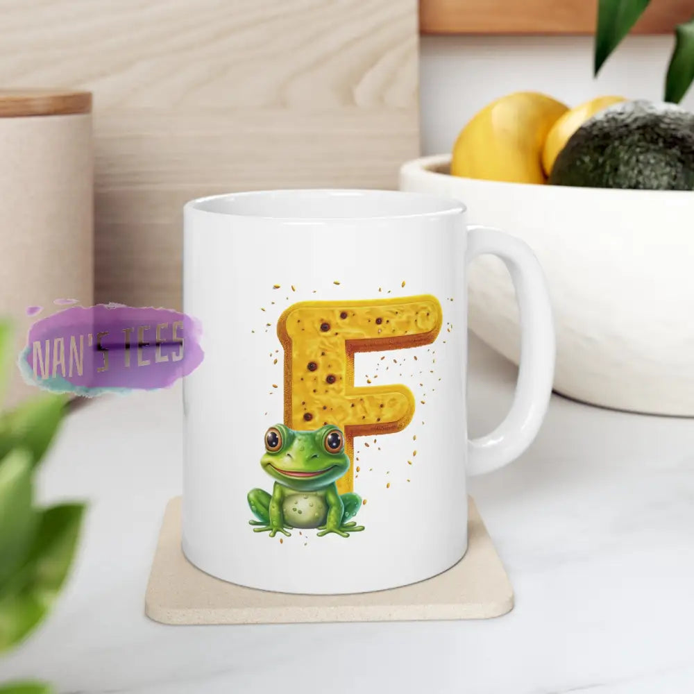 Super Cute Animal Alphabet Letter F | Ceramic Mug 11Oz