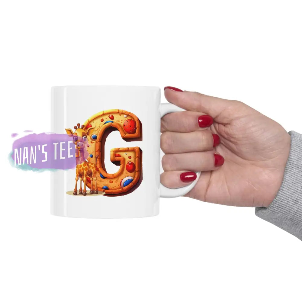 Super Cute Animal Alphabet Letter G | Ceramic Mug 11Oz