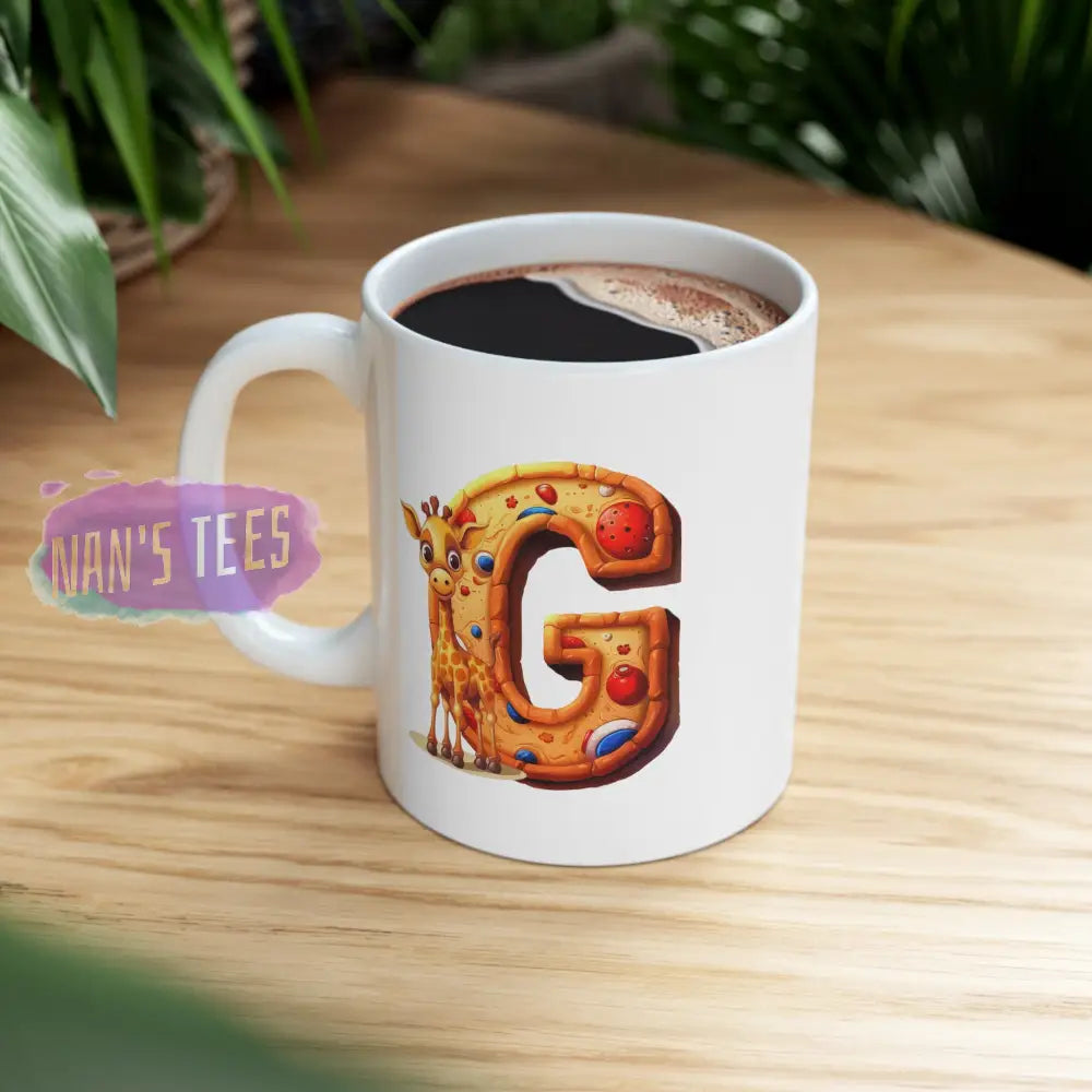 Super Cute Animal Alphabet Letter G | Ceramic Mug 11Oz