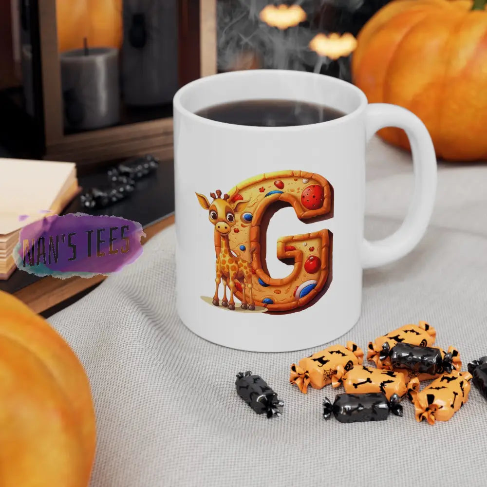 Super Cute Animal Alphabet Letter G | Ceramic Mug 11Oz