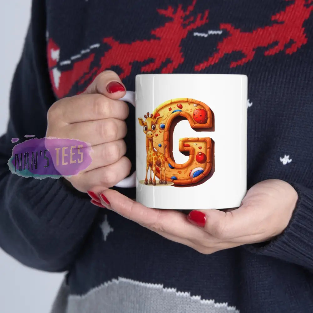 Super Cute Animal Alphabet Letter G | Ceramic Mug 11Oz