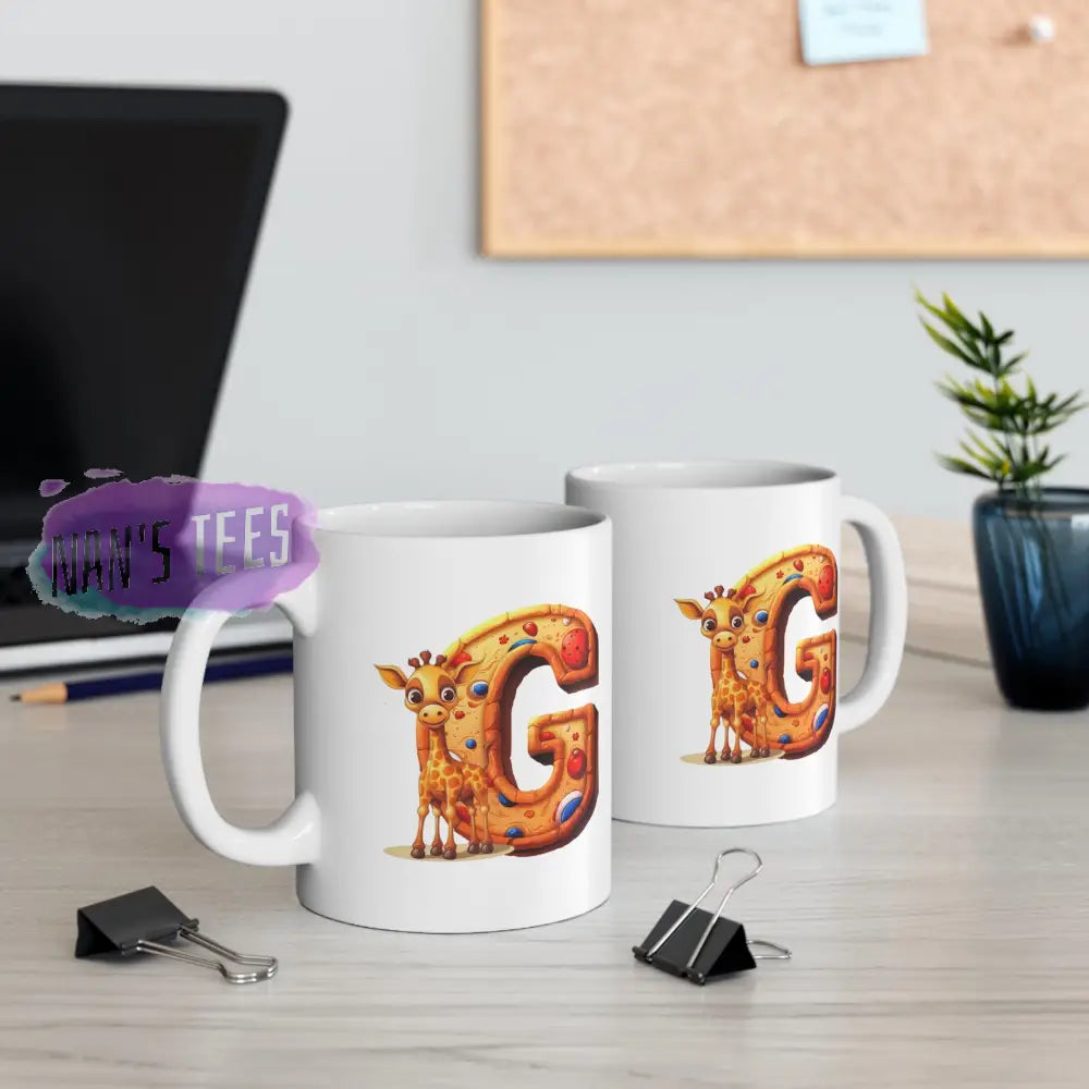 Super Cute Animal Alphabet Letter G | Ceramic Mug 11Oz