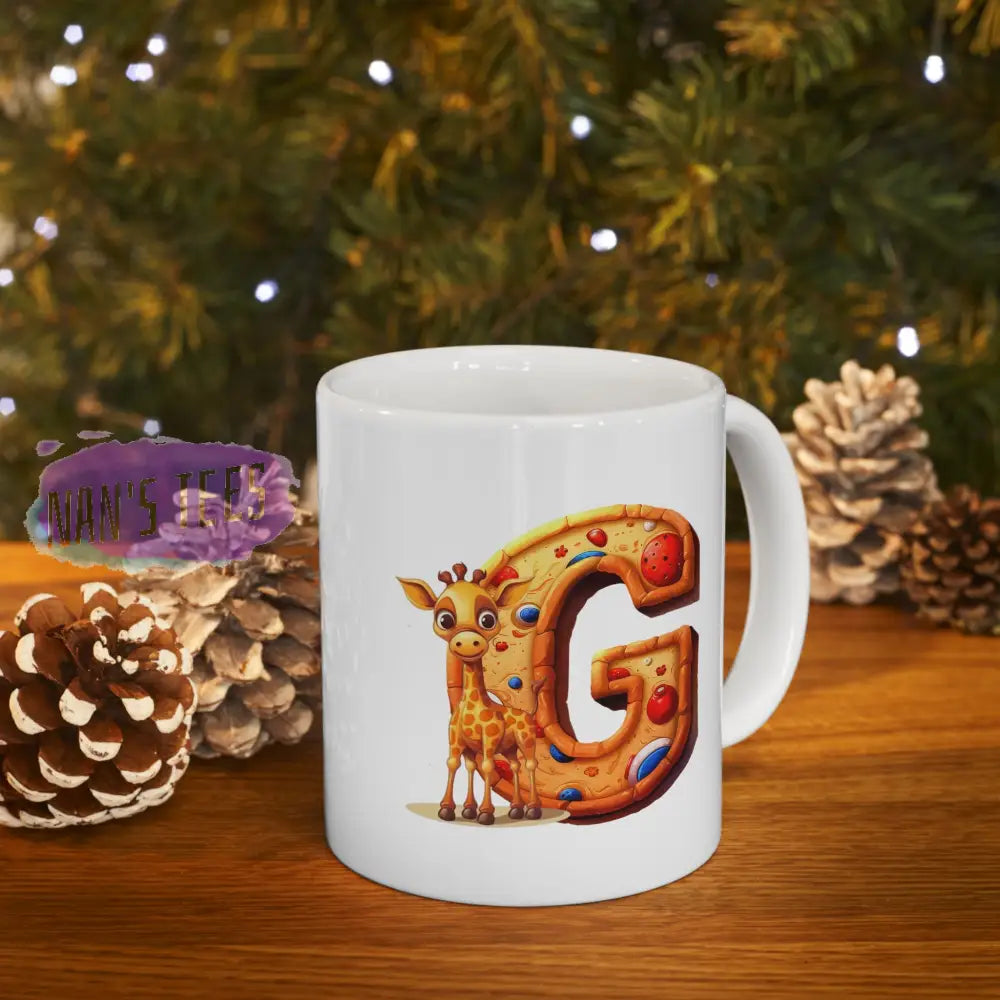 Super Cute Animal Alphabet Letter G | Ceramic Mug 11Oz