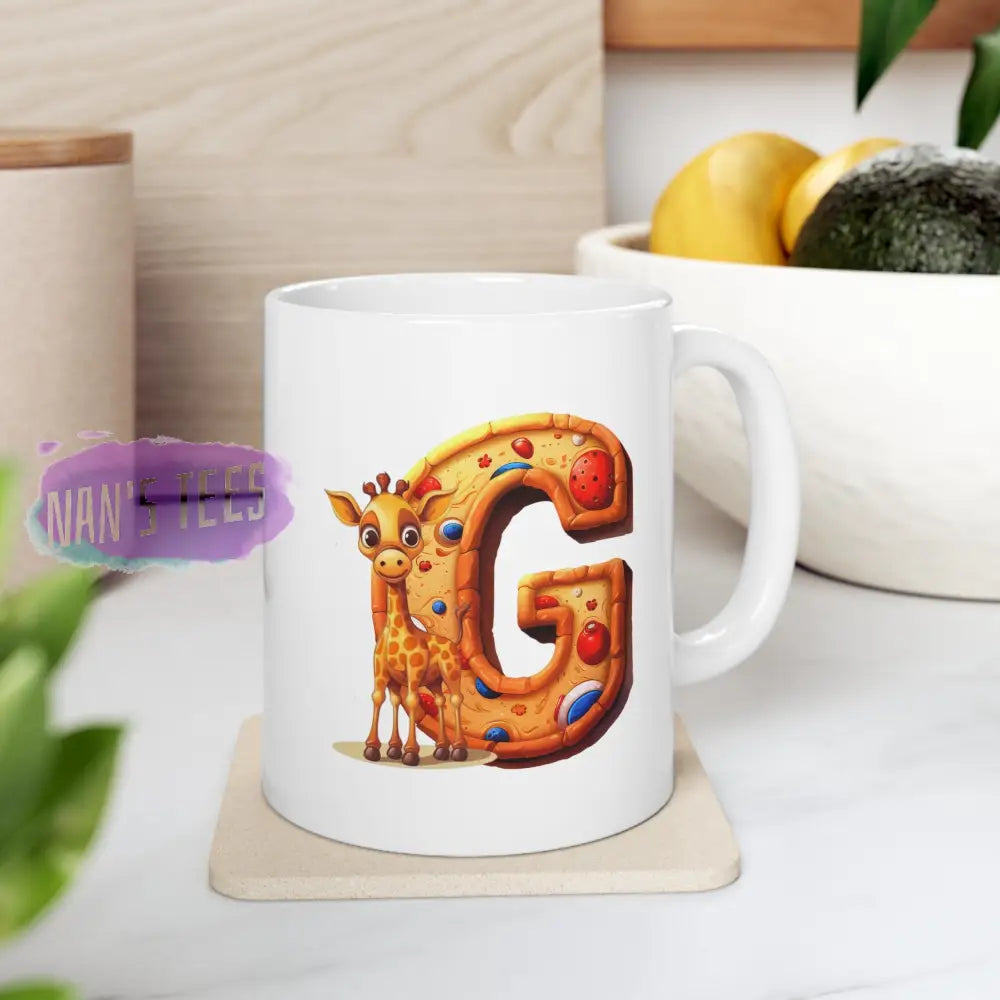 Super Cute Animal Alphabet Letter G | Ceramic Mug 11Oz