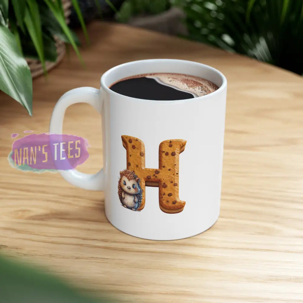 Super Cute Animal Alphabet Letter H | Ceramic Mug 11Oz