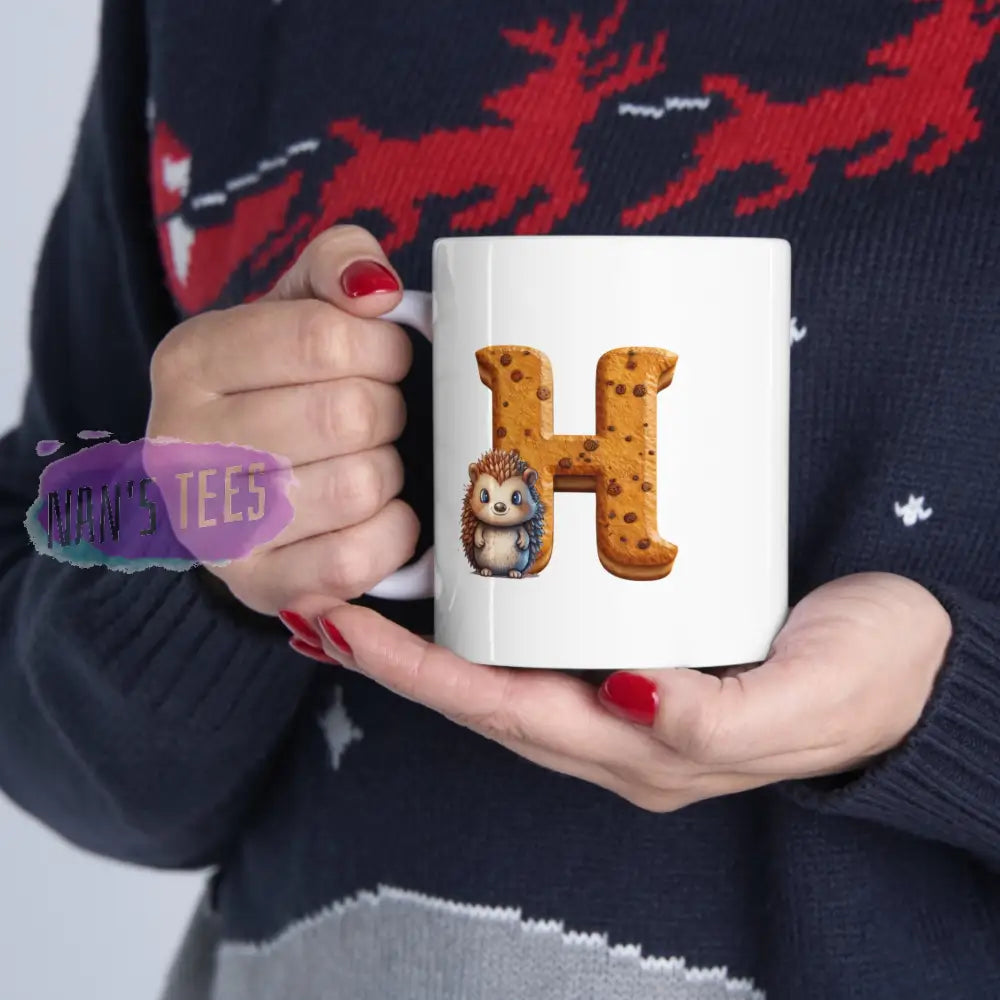 Super Cute Animal Alphabet Letter H | Ceramic Mug 11Oz