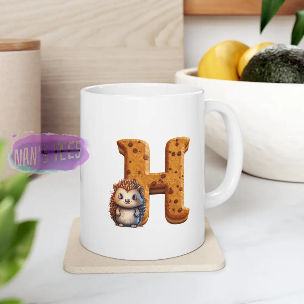 Super Cute Animal Alphabet Letter H | Ceramic Mug 11Oz