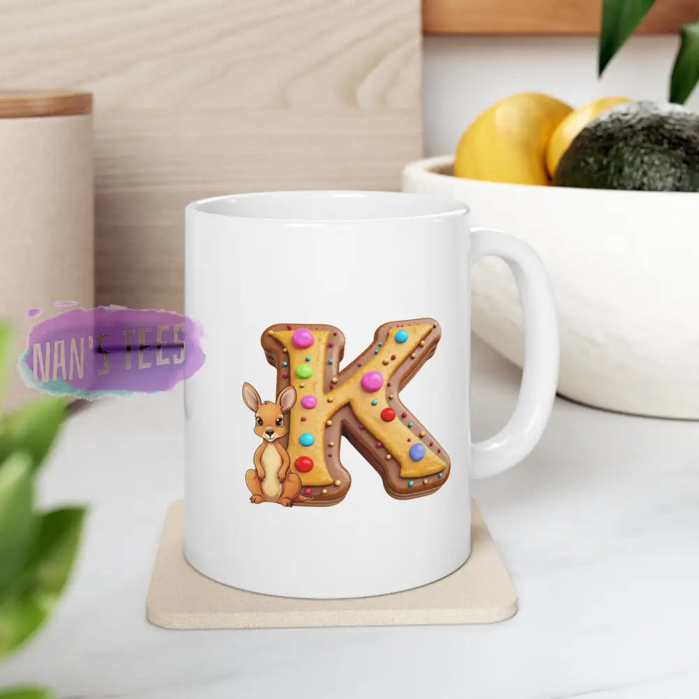 Super Cute Animal Alphabet Letter K | Ceramic Mug 11Oz