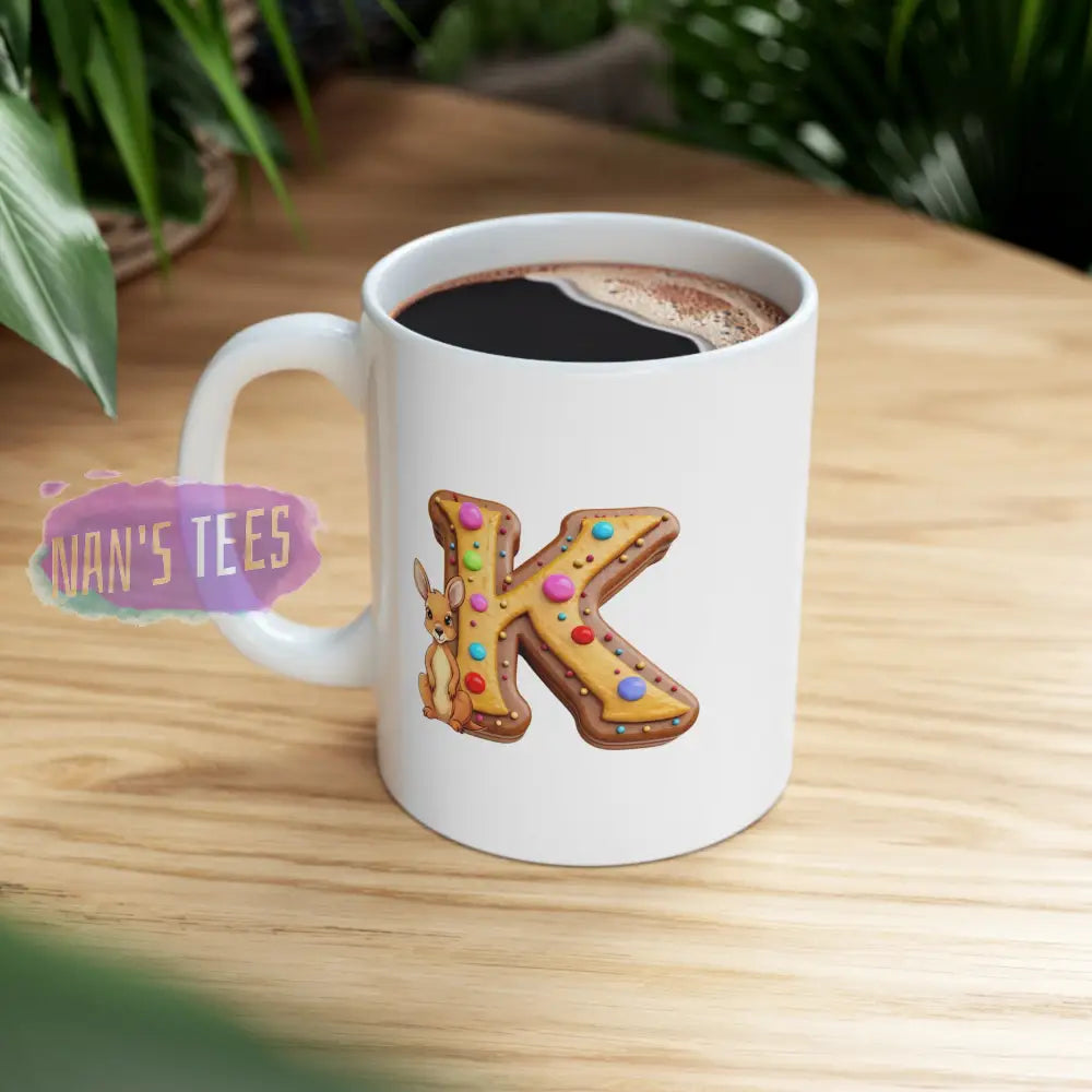 Super Cute Animal Alphabet Letter K | Ceramic Mug 11Oz