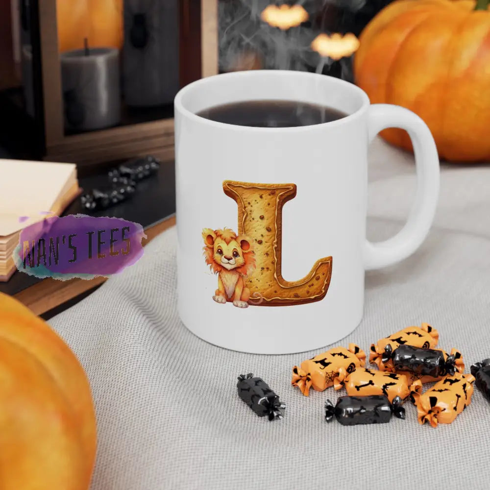 Super Cute Animal Alphabet Letter L | Ceramic Mug 11Oz