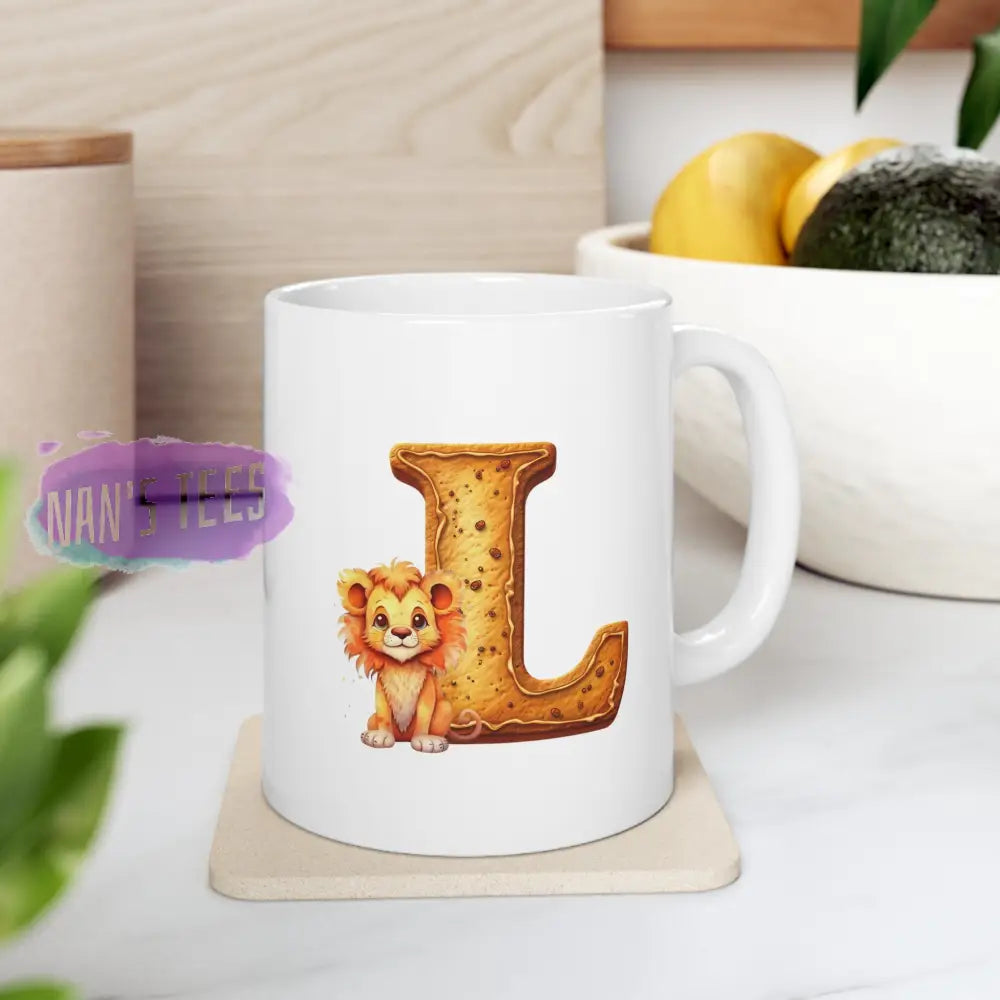 Super Cute Animal Alphabet Letter L | Ceramic Mug 11Oz