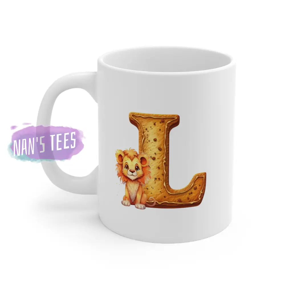 Super Cute Animal Alphabet Letter L | Ceramic Mug 11Oz