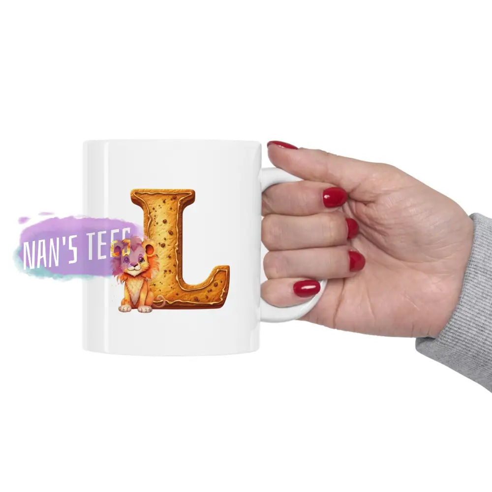 Super Cute Animal Alphabet Letter L | Ceramic Mug 11Oz