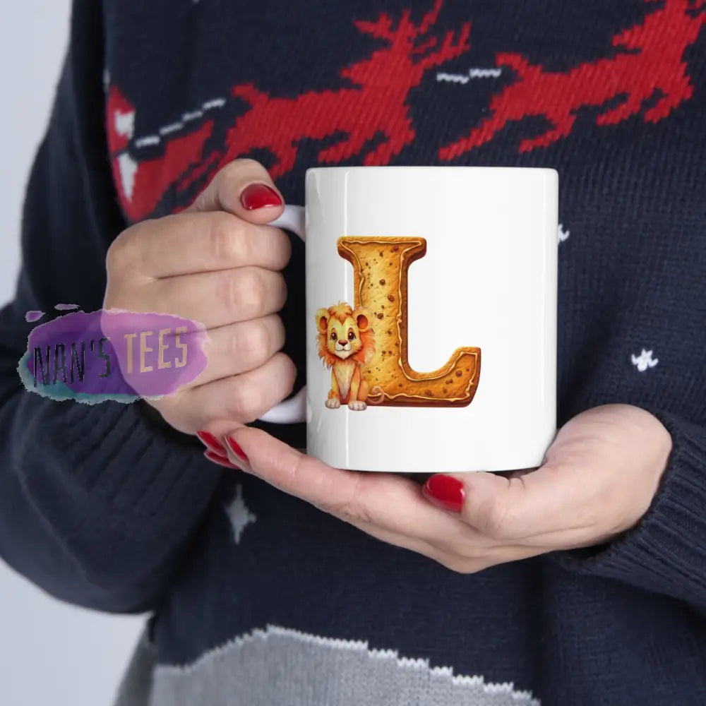 Super Cute Animal Alphabet Letter L | Ceramic Mug 11Oz