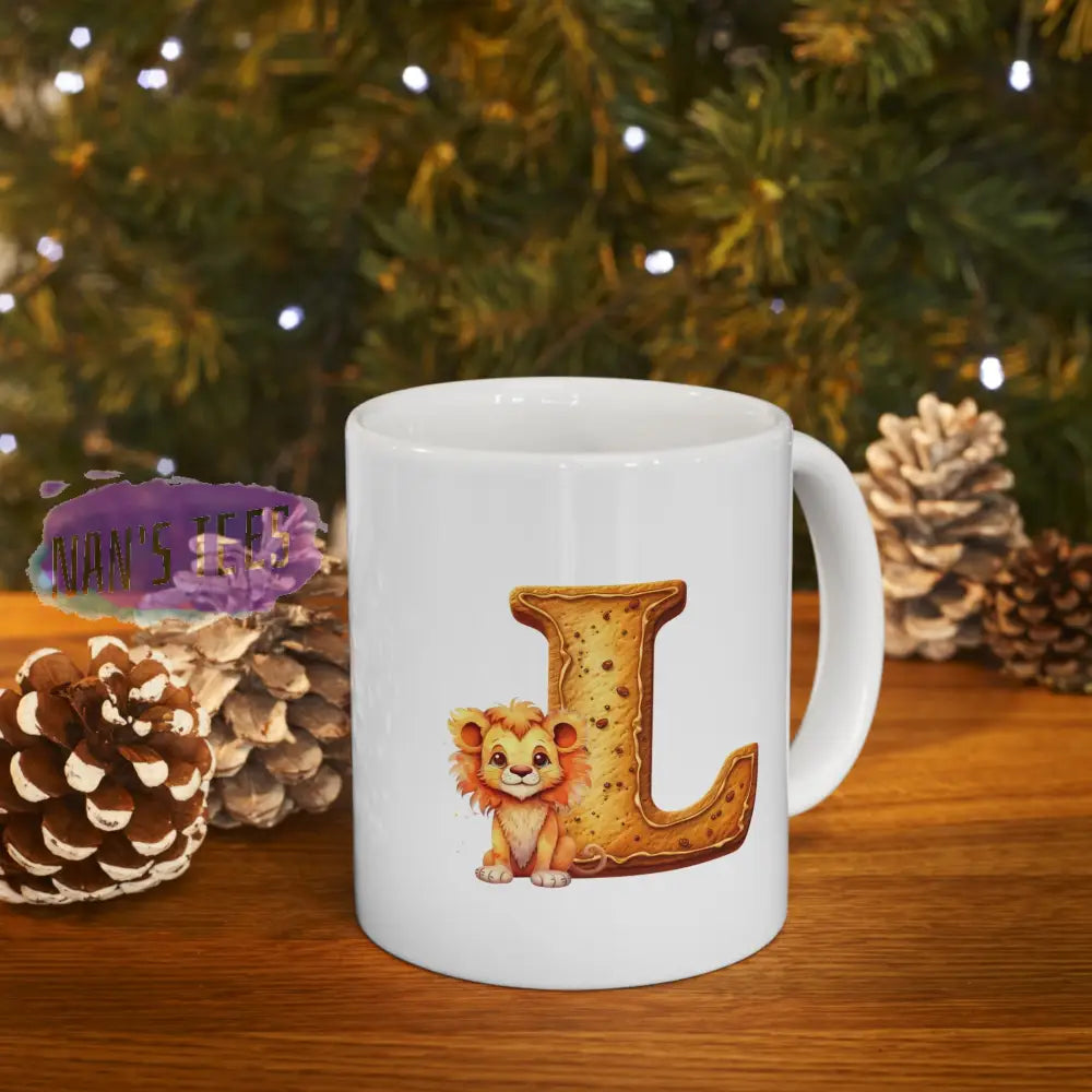 Super Cute Animal Alphabet Letter L | Ceramic Mug 11Oz