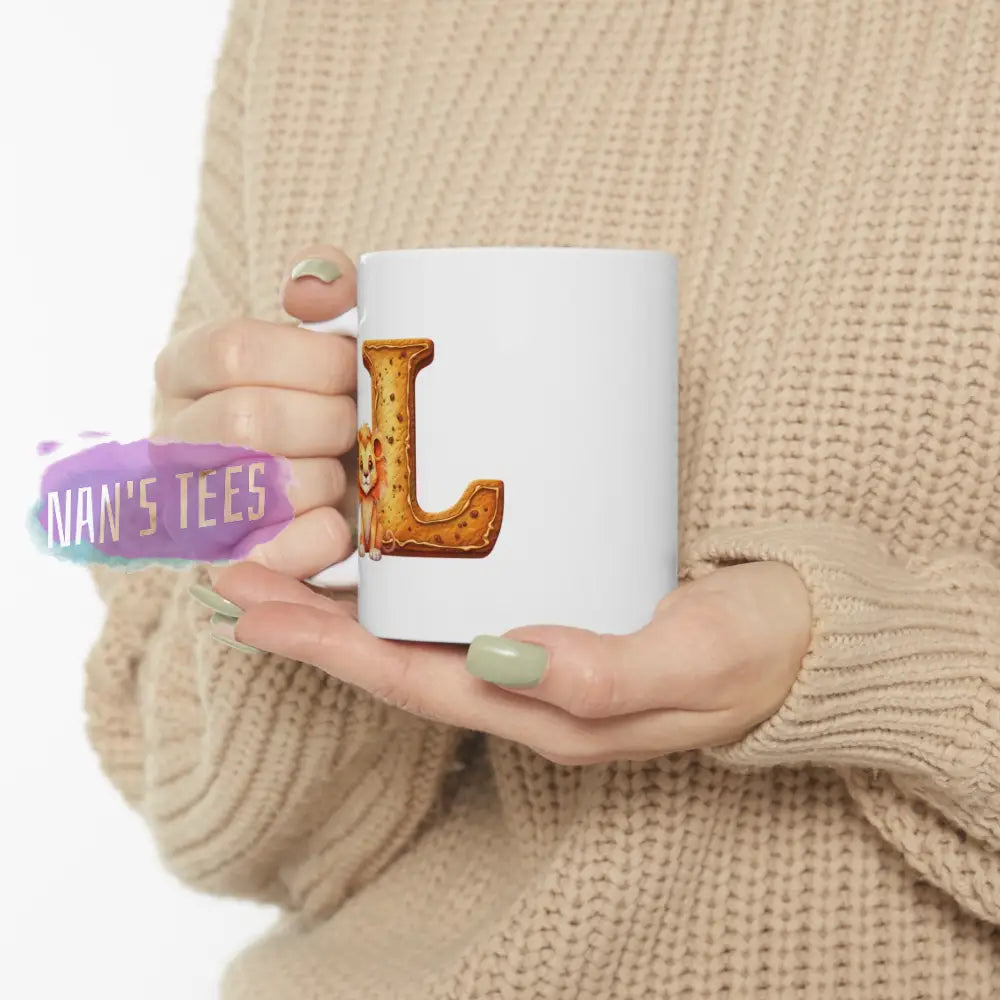 Super Cute Animal Alphabet Letter L | Ceramic Mug 11Oz