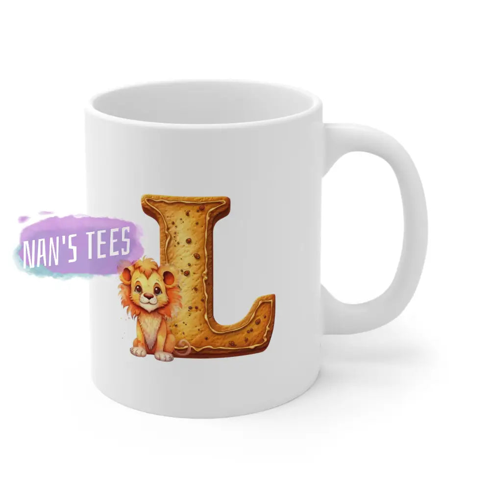 Super Cute Animal Alphabet Letter L | Ceramic Mug 11Oz