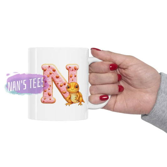 Super Cute Animal Alphabet Letter N | Ceramic Mug 11Oz