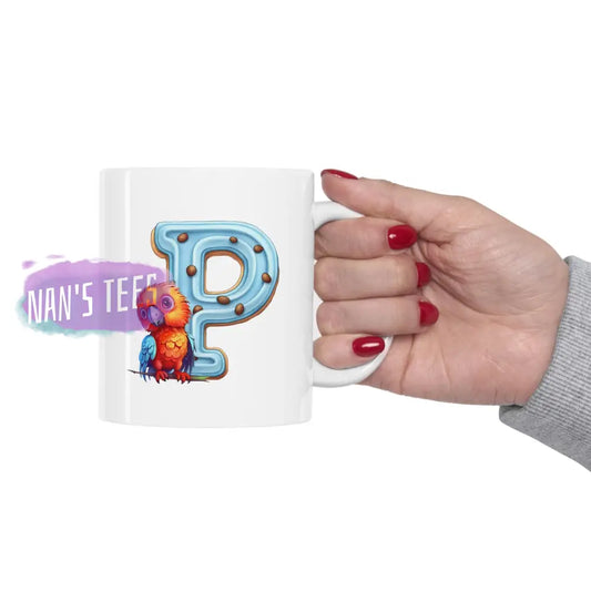 Super Cute Animal Alphabet Letter P | Ceramic Mug 11Oz