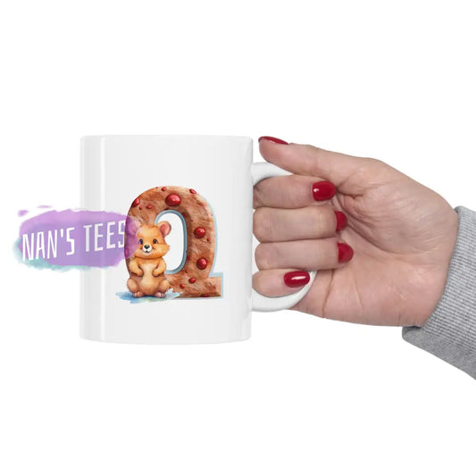 Super Cute Animal Alphabet Letter Q | Ceramic Mug 11Oz