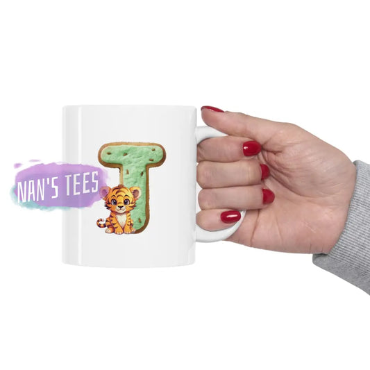 Super Cute Animal Alphabet Letter T | Ceramic Mug 11Oz